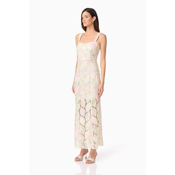 ELLIATT Indria Lace Maxi Dress Floral Wedding Guest Cocktail Party size S  NWT - Picture 3 of 9